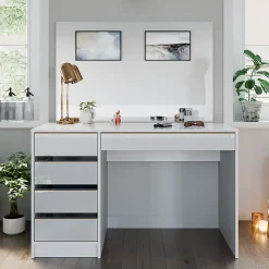 Vicco Coiffeuse Blanc/Or 55cm avec miroir