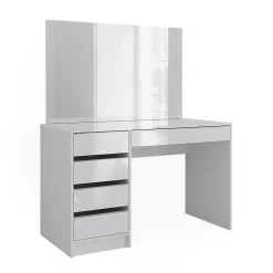 Vicco Coiffeuse Blanc/Or 55cm avec miroir