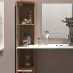 Vicco Coiffeuse Blanc/Sonoma 122.2cm avec miroir