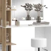 Vicco Coiffeuse Blanc/Sonoma 122.2cm avec éclairage et tabouret