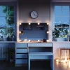 Vicco Coiffeuse Blanc/Sonoma 120cm avec éclairage LED et banc