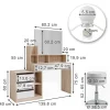 Vicco Coiffeuse Blanc/Sonoma 139.8cm avec éclairage LED et tabouret
