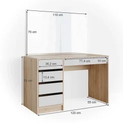 Vicco Coiffeuse Blanc/Sonoma 55cm