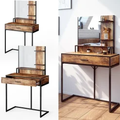 Vicco Coiffeuse Bois antique 80cm