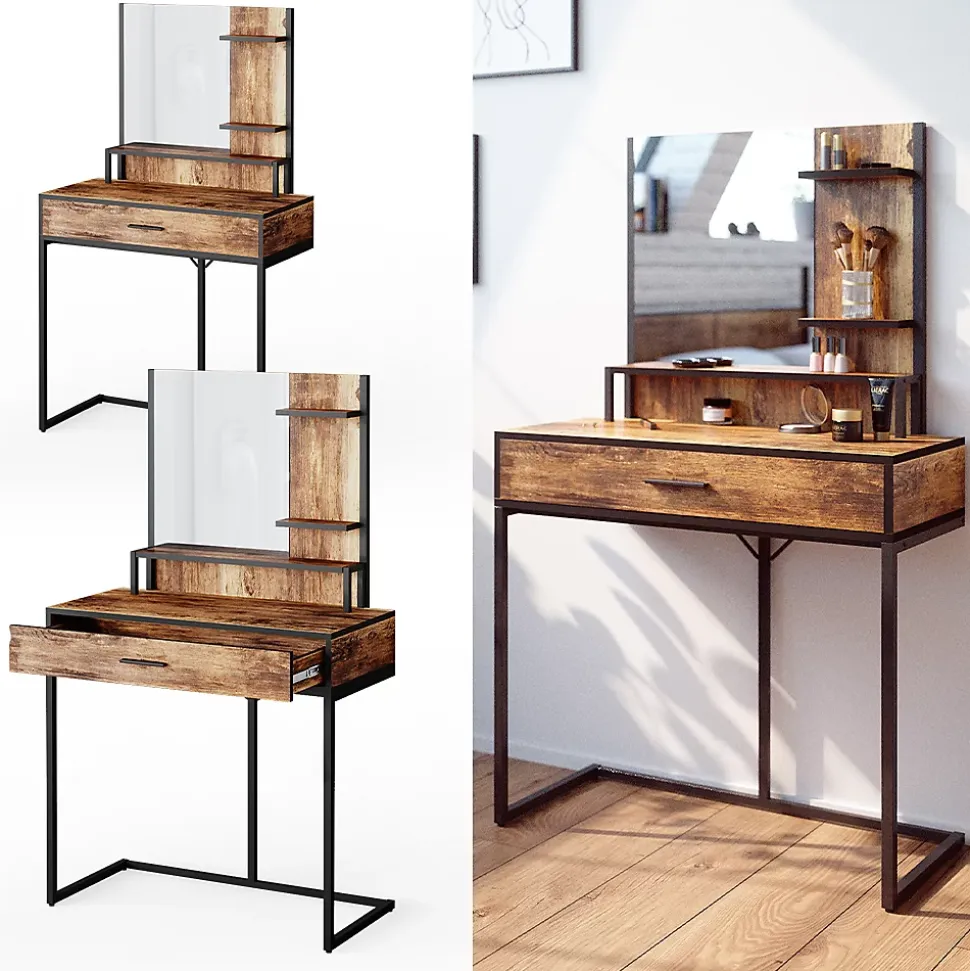 Vicco Coiffeuse Bois antique 80cm