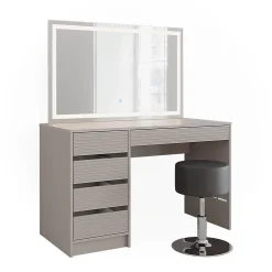 Vicco Coiffeuse Cachemire 120cm avec miroir LED et tabouret