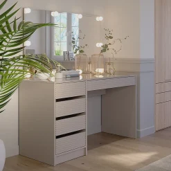Vicco Coiffeuse Cachemire 120cm avec miroir & éclairage LED