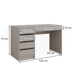 Vicco Coiffeuse Cachemire 120cm sans miroir
