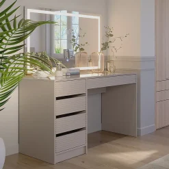 Vicco Coiffeuse Cachemire 120cm avec miroir LED