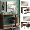Vicco Coiffeuse Chêne rustique 120cm avec miroir LED et tabouret