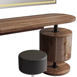 Vicco Coiffeuse Chêne rustique 120cm avec miroir LED et tabouret