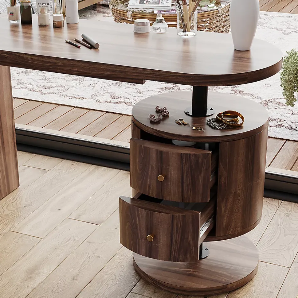 Vicco Coiffeuse Chêne rustique 120cm avec 2 tiroirs