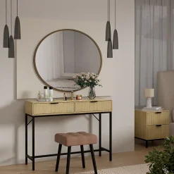 Vicco Coiffeuse Chêne 100x75cm avec 2 tiroirs