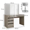 Vicco Coiffeuse Grège 120cm avec tabouret