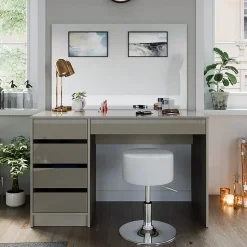Vicco Coiffeuse Grège 120cm avec tabouret