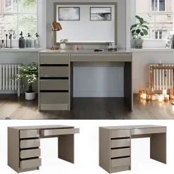 Vicco Coiffeuse Gris brillant 120cm sans miroir