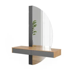 Vicco Coiffeuse Gris 120cm avec 2 tiroirs