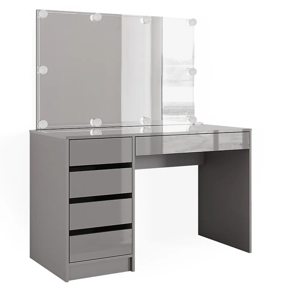 Vicco Coiffeuse Gris 55cm avec éclairage LED
