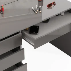 Vicco Coiffeuse Gris 55cm avec tabouret