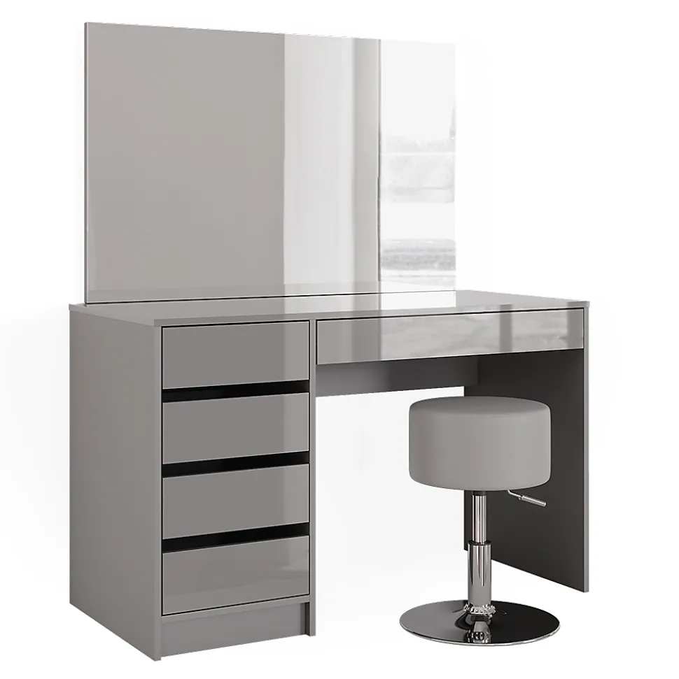 Vicco Coiffeuse Gris 55cm avec tabouret