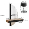 Vicco Coiffeuse Noir 120cm avec éclairage et tabouret