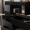 Vicco Coiffeuse Noir 120cm avec tabouret