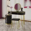 Vicco Coiffeuse Noir 100cm avec miroir LED