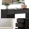 Vicco Coiffeuse Noir 120cm avec miroir LED