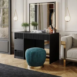 Vicco Coiffeuse Noir 120cm sans miroir