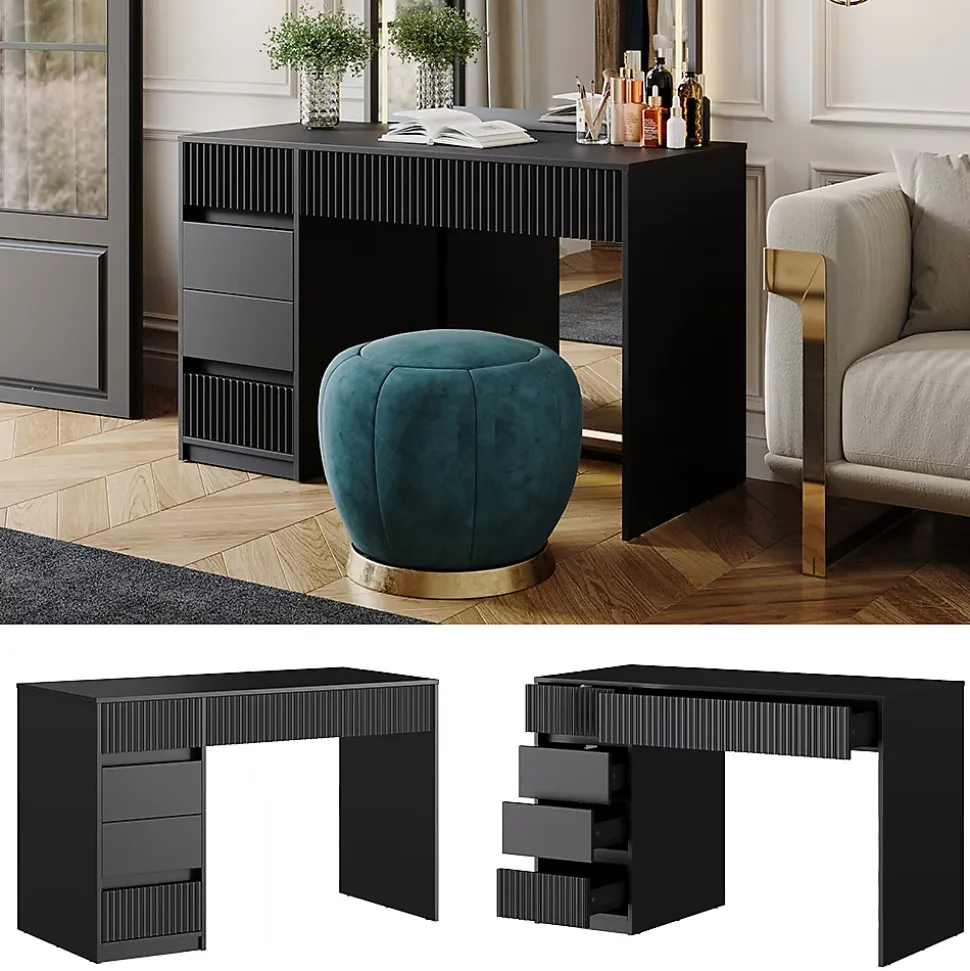Vicco Coiffeuse Noir 120cm sans miroir