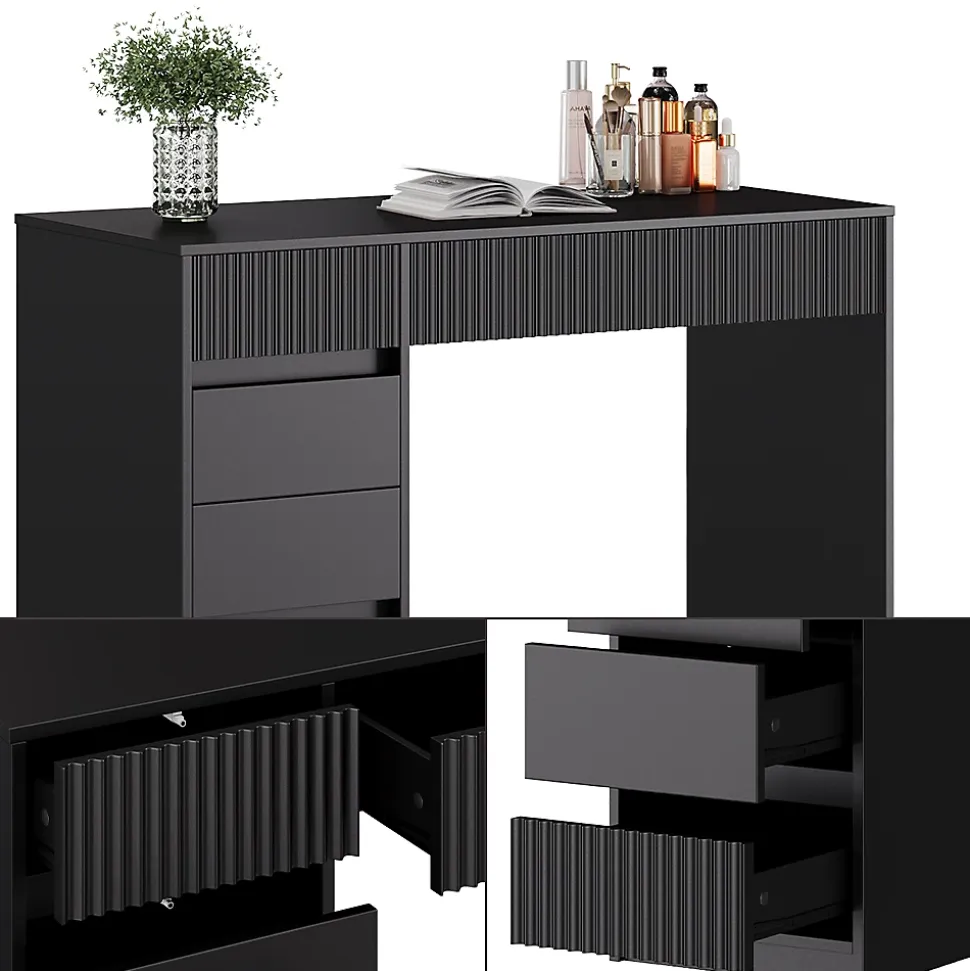 Vicco Coiffeuse Noir 120cm sans miroir