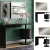 Vicco Coiffeuse Noir Haute brillance 120cm avec miroir LED