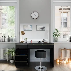 Vicco Coiffeuse noir/or 55cm avec tabouret