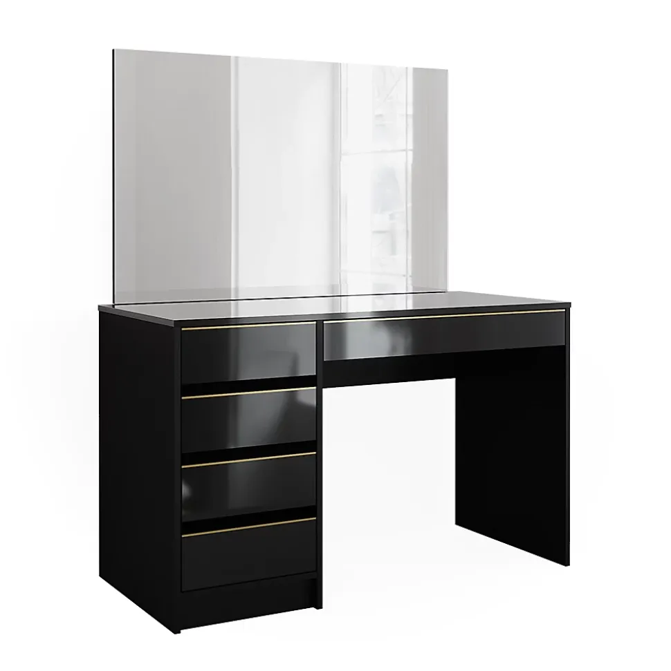 Vicco Coiffeuse noir/or 55cm avec miroir