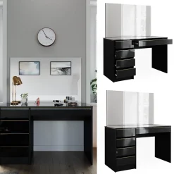 Vicco Coiffeuse noir/or 55cm avec miroir