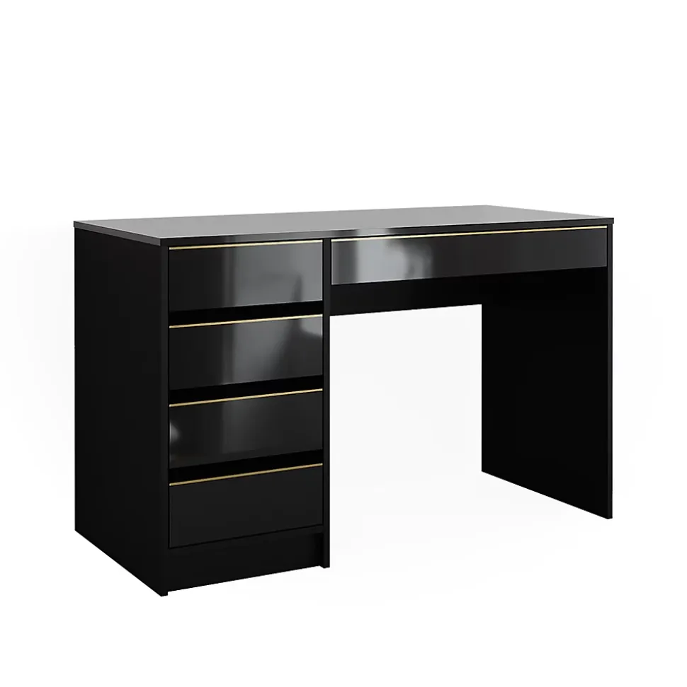 Vicco Coiffeuse noir/or 120cm sans miroir