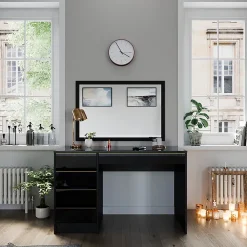 Vicco Coiffeuse noir/or 120cm sans miroir