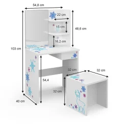 Vicco Coiffeuse pour enfants Blanc 54.8cm