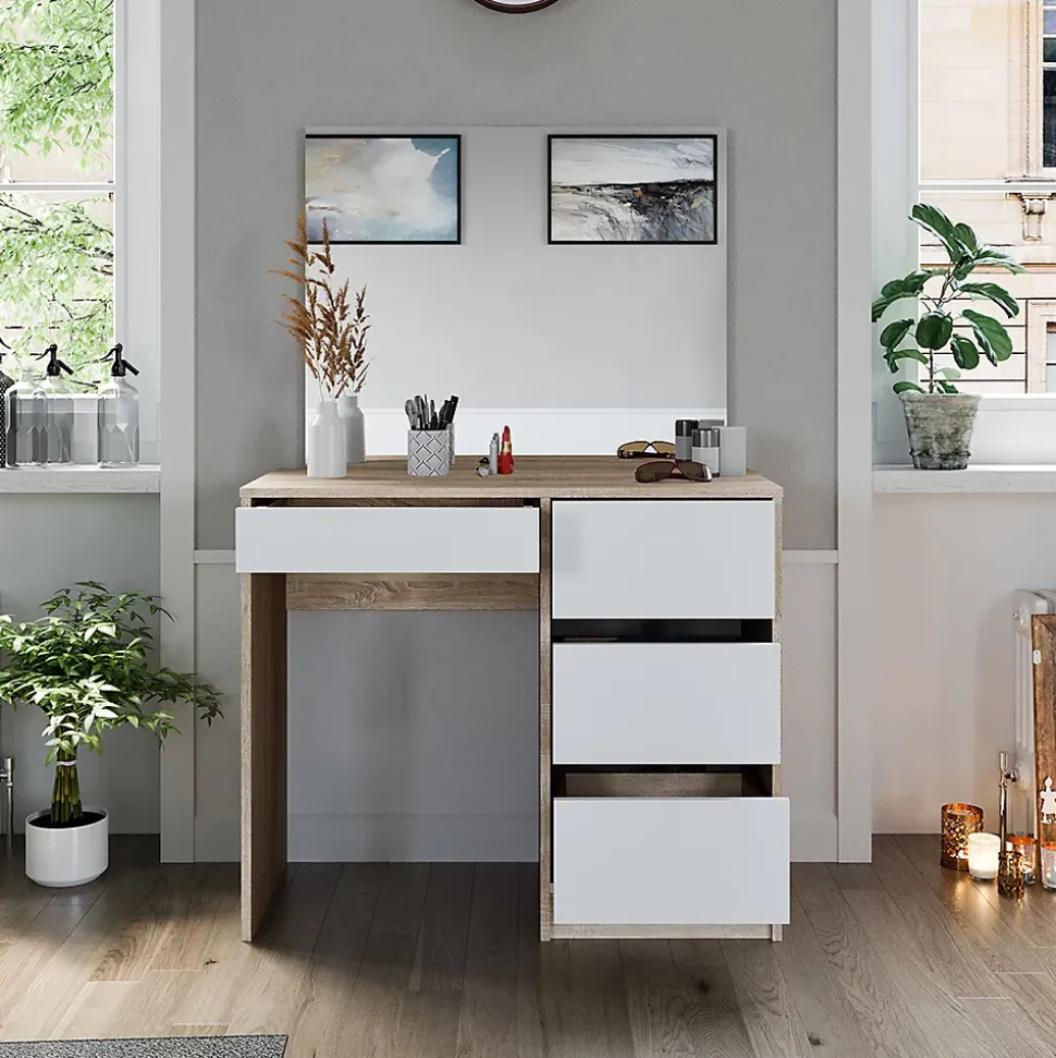 Vicco Coiffeuse Sonoma 90cm avec miroir