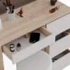 Vicco Coiffeuse Sonoma 40cm avec miroir LED et tabouret