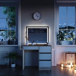 Vicco Coiffeuse Sonoma 40cm avec miroir LED