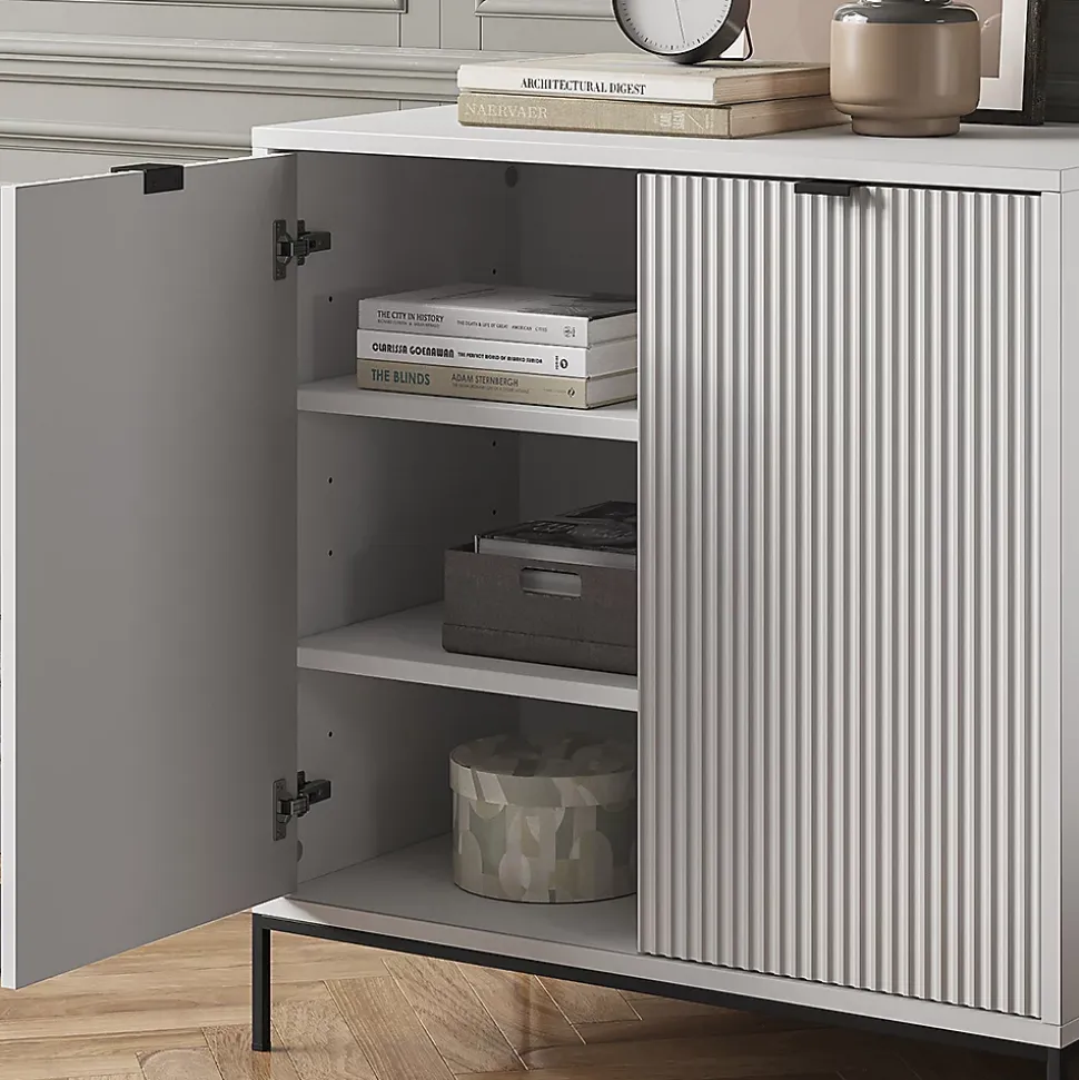 Vicco Commode Blanc 42x81.2cm avec 2 portes