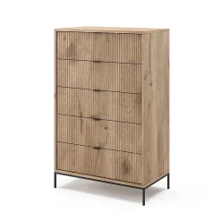 Vicco Commode Chêne Viking 76x120cm avec 5 tiroirs