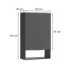 Vicco Commode Anthracite avec porte