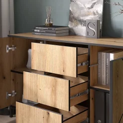 Vicco Commode avec tiroirs Chêne 124x69.6cm