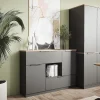 Vicco Commode avec tiroirs Anthracite 120x83.6cm 2x porte, 2x tiroir et 1x compartiment ouvert