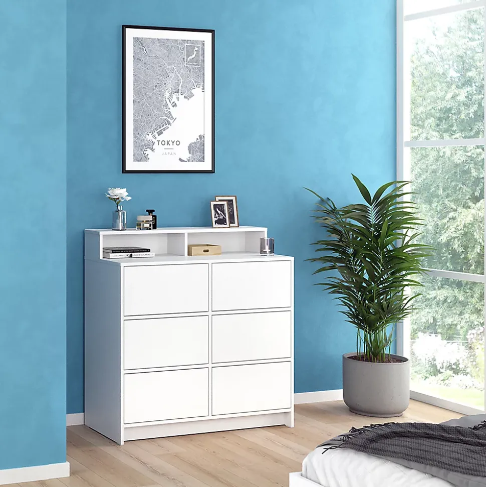 Vicco commode avec tiroirs Blanc 40.3x100.6cm