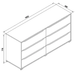 Vicco Commode avec tiroirs Blanc 48x77.6cm