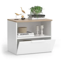 Vicco Commode Blanc/Sonoma 60x50cm avec rabat
