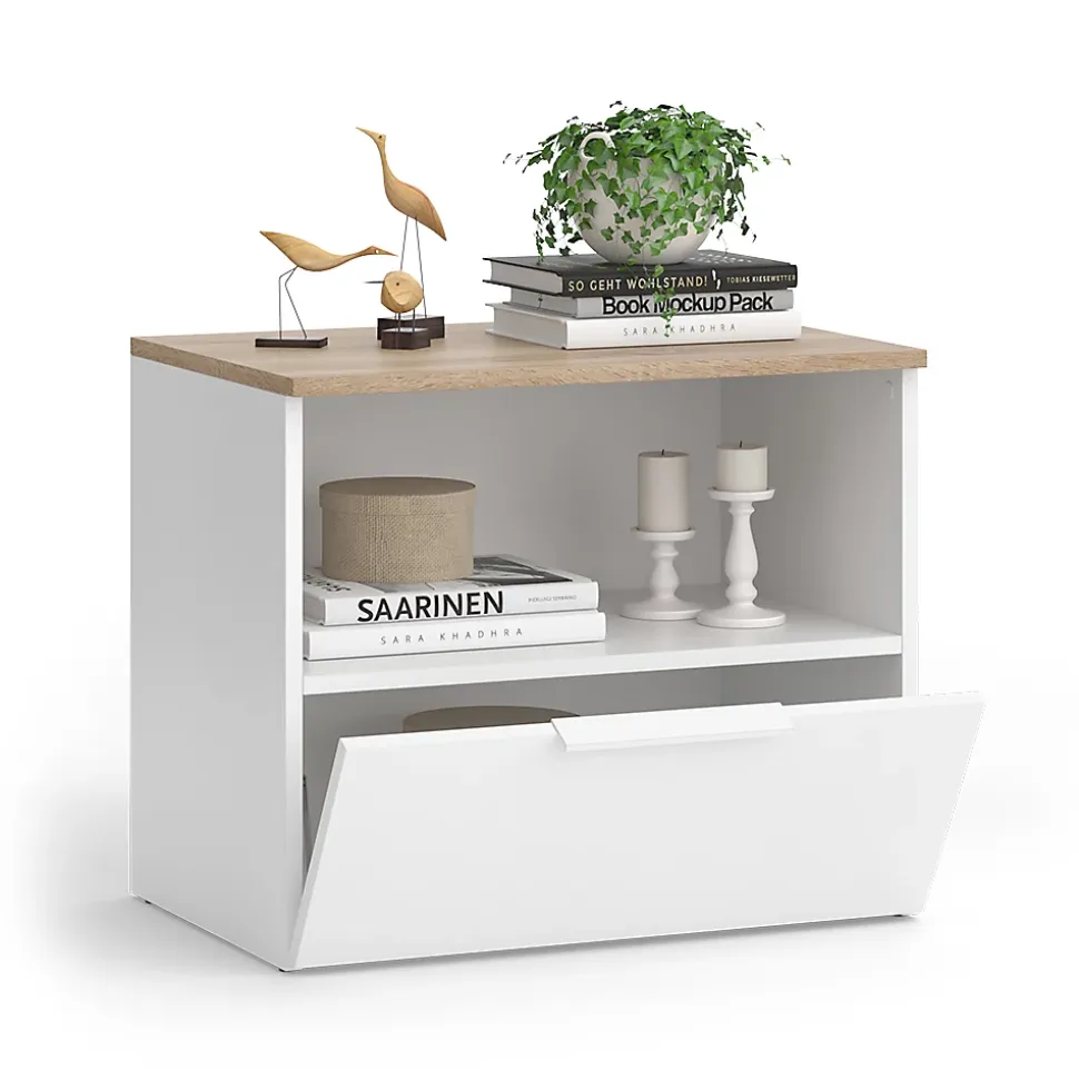 Vicco Commode Blanc/Sonoma 60x50cm avec rabat